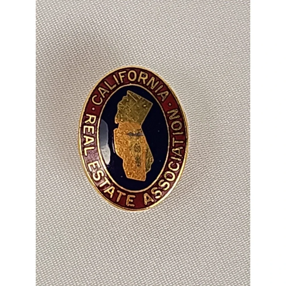 Vintage California Real Estate Association Enamel Realtor Lapel Pin 1960s